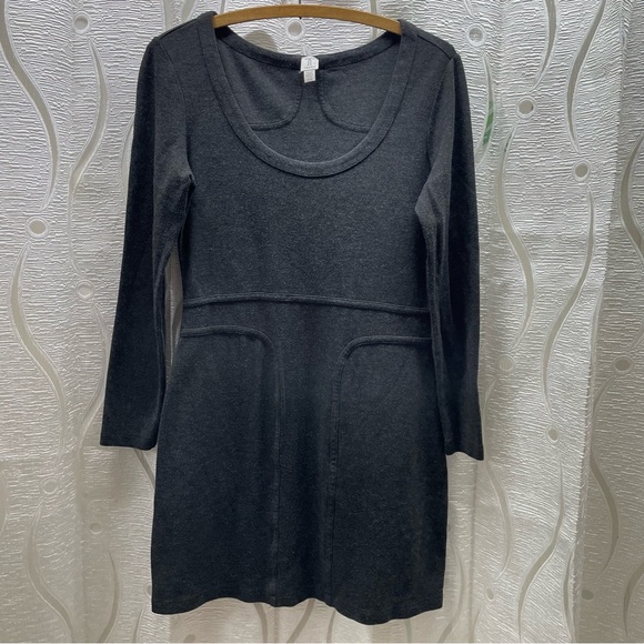 Tristan Dresses & Skirts - Tristan Knit Mini Dress Womens Medium Charcoal Grey Excellent Scoop‎ Neck Seamed